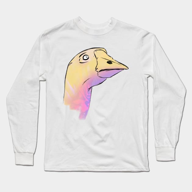 Terrified Goose Long Sleeve T-Shirt by raspberry-tea